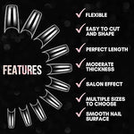 TAPERED SQUARE - NAIL TIPS - CLEAR