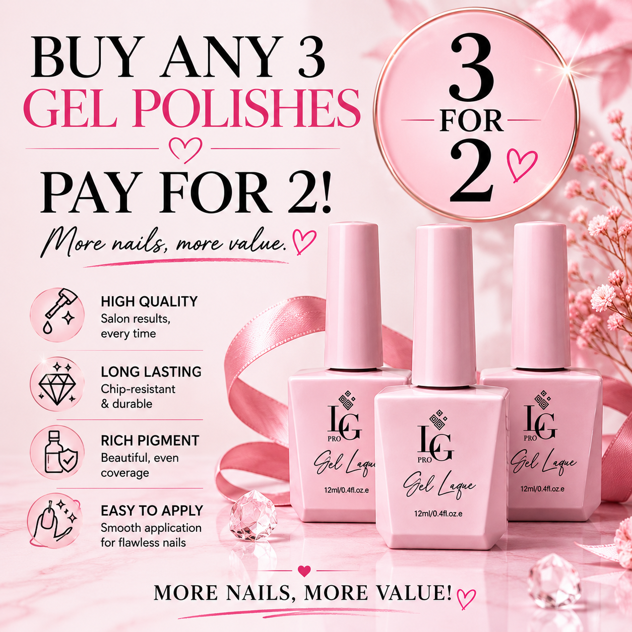 GEL POLISH 3 FOR €30