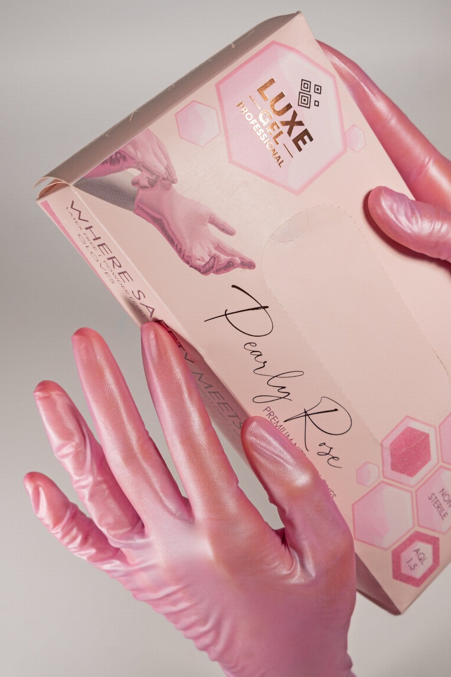 PEARLY ROSE GLOVES - 100 PC