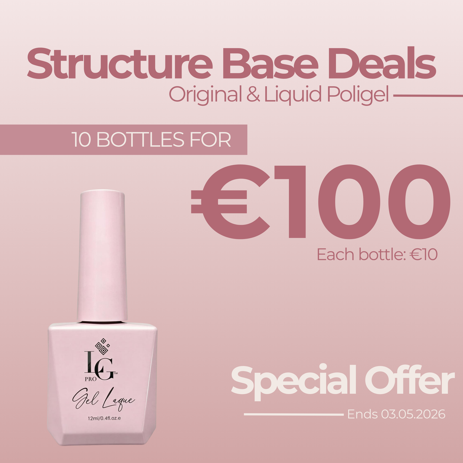 ORIGINAL STRUCTURE BASE & LIQUID POLIGEL BUY 10 FOR €100